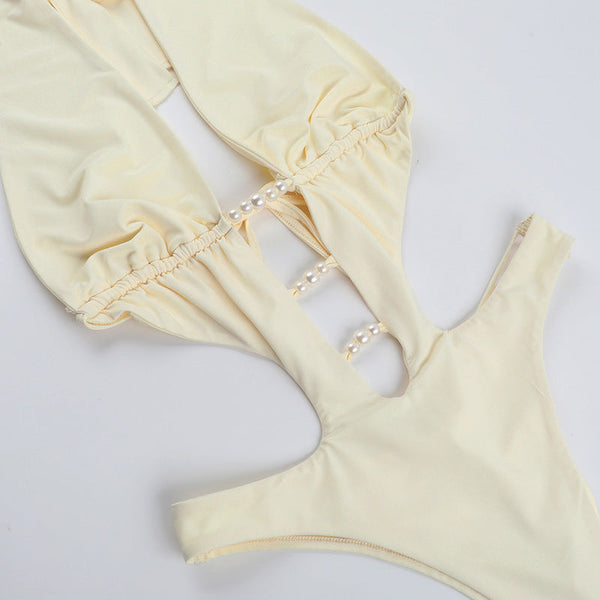 Bead Hollow Hot Spring Swimming Neck Hanging Comfortable Jumpsuit Jumpsuits Rompers & Playsuits