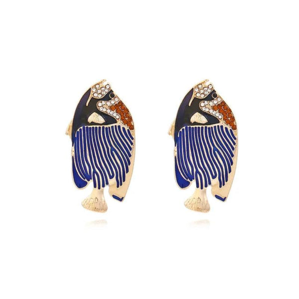 Veile Studios Alloy Diamond Hot Belt Fish Drip Oil Joker Fashion Accessories Earrings