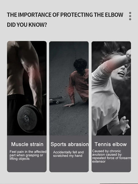 Sports Elbow Protection Tennis Badminton Breathable Pressurized Adjustable Open Strap Protective Pads & Armour