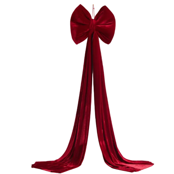 Large Wine Red Christmas Bow Big Festive Tree Topper Decoration For Xmas Seasonal Decorations
