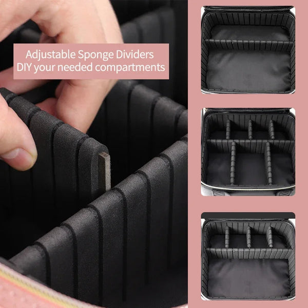 Light Up Box Vanity Organizer Portable Makeup Bag Mirror With Led Makeup Bags & Cases