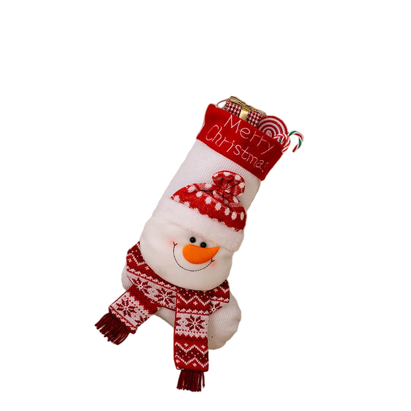 Christmas Decorative Socks 3D Elderly Elk Knitted Children's Gift Bag Red Seasonal Decorations