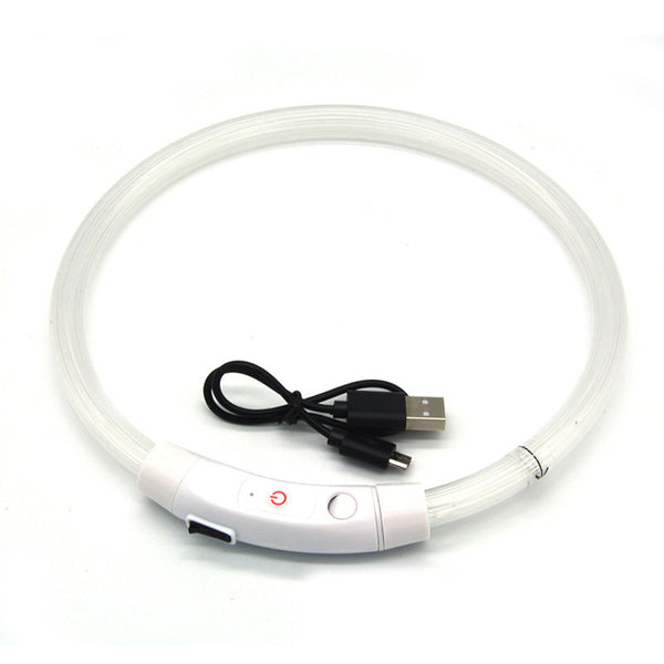Led Fiber Optic Dog Collar Multi Color Pvc Usb Rechargeable Night Safety (S/M/L Sizes) Dog Collars