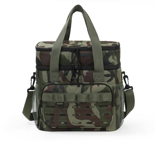 Outdoor Double Layer Cooler Bag With Camouflage Design Large Capacity Shoulder Tote For Picnics And Food Delivery Ice Chests & Coolers
