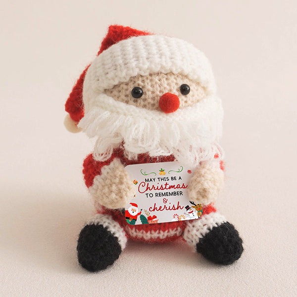Active Santa Crochet Doll Card Small Seasonal Decorations