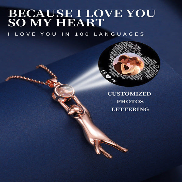 Simple And Versatile Kitten Nano Projection Pendant With 100 Languages I Love You In High Definition Color Photos Necklaces & Pendants