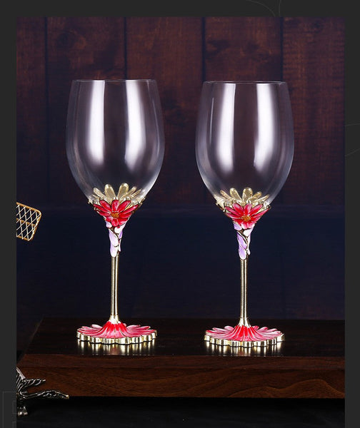 Enamel Red Wine Glass Gift Cup Wine & Champagne Glasses