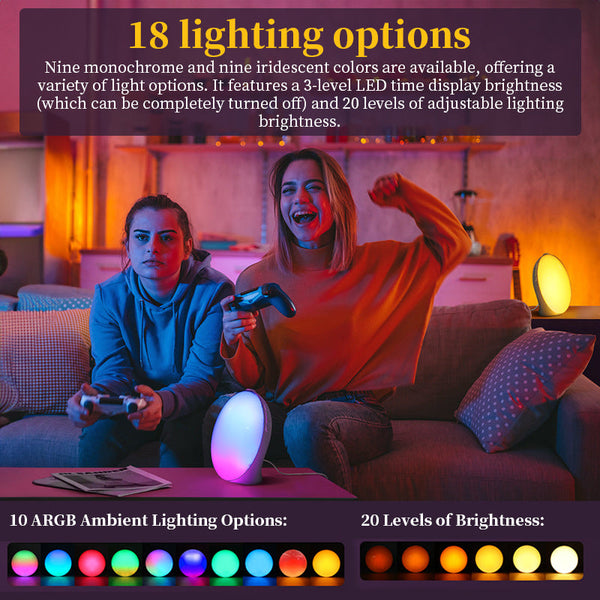 Sunrise Simulation Alarm Clock Wake Up Light With Fm Radio Night Alarm Clocks & Clock Radios