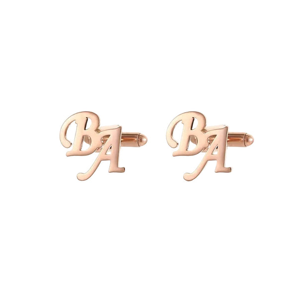Diy Custom French Men's With English Letters Cufflinks