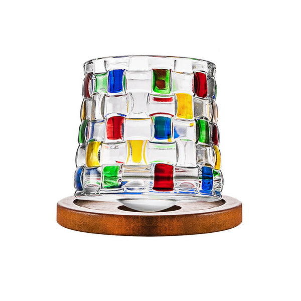 Hand Drawn Rotating Glass Cups Multiple Purpose Whiskey Glasses Glassware & Drinkware