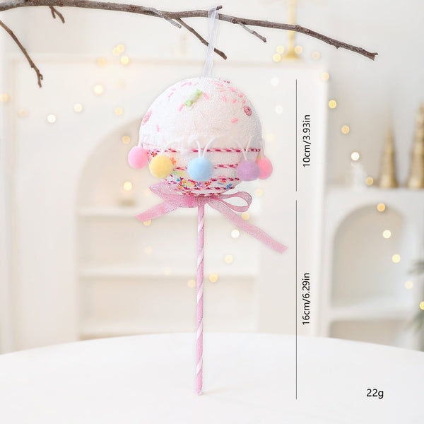 Saint Yuan New Christmas Macaron Foam Hanging Decor Ice Cream Candy Tree Decoration Home Window Display Ornament Seasonal Decorations