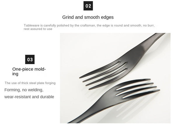 Portugal Titanium Black Stainless Steel Western Cutlery Set For Hotel And Restaurant Knife Fork Spoon Suite Factory Wholesale Cutlery Sets