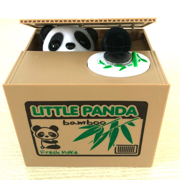 Automated Plastic Coin Bank In Panda/Cat Shape Electronic Deposit Savings For Kids Great Gift Money Boxes