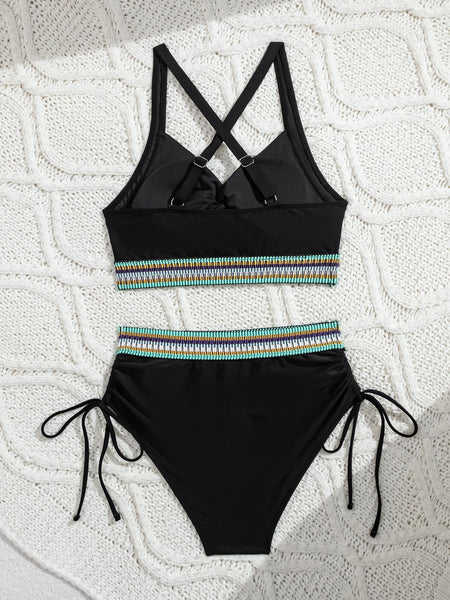 High Waisted Adjustable String Bikini Set For Women Swimwear