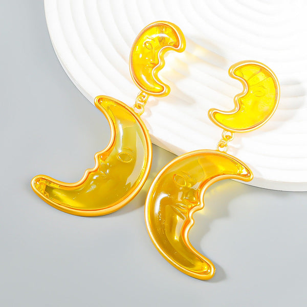 Veile Studios Alloy Resin Moon For Women Earrings