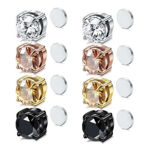 Veile Studios Magnetic Ear Clip For Men And Women Zircon Four Claw Single Earrings