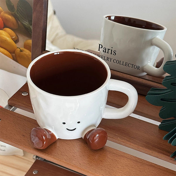 Hand Pinch Feet Ceramic Coffee Cup. High Aesthetic Great For Home/Dorm. Ideal Gift Doubles As Mark Vacuum Flasks & Mugs