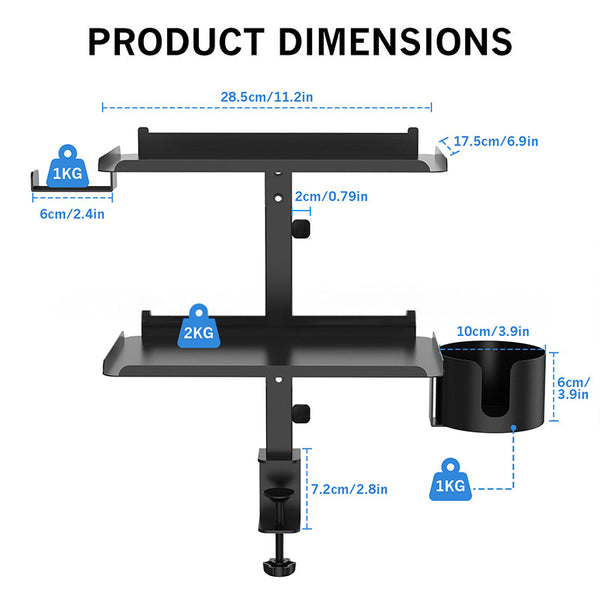 3 Tier Multifunctional Desk Side Storage Rack Organize Your Workspace Effortlessly Other Laptop & Desktop Accs