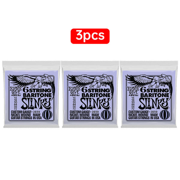 Ernie Ball 6 String Baritone Slinky Nickel Wound Electric Guitar Strings 13 72 Gauge (P02839) Guitar Accessories