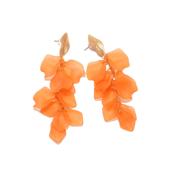 Veile Studios Seaside Bloom Acrylic Petal Tassel Long Style Drop For Women Jewelry Earrings