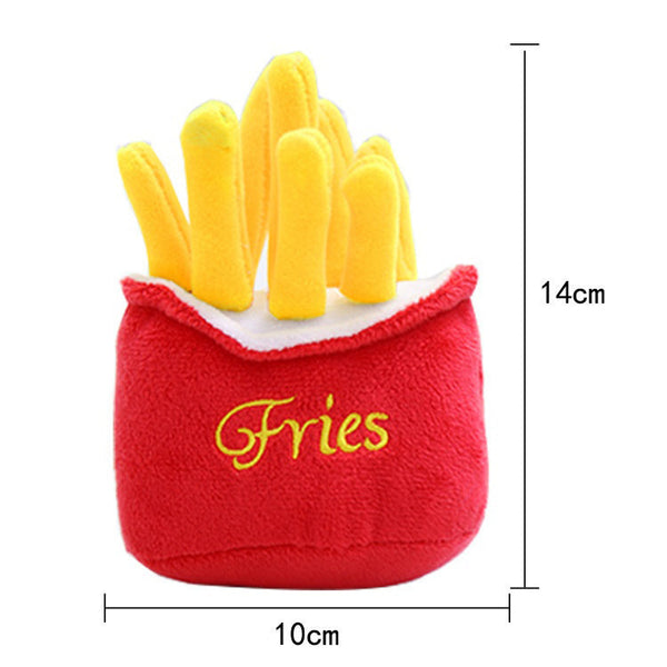 Cute Cat Plush Sound Toy French Fries & Hamburger Design Cat Toys