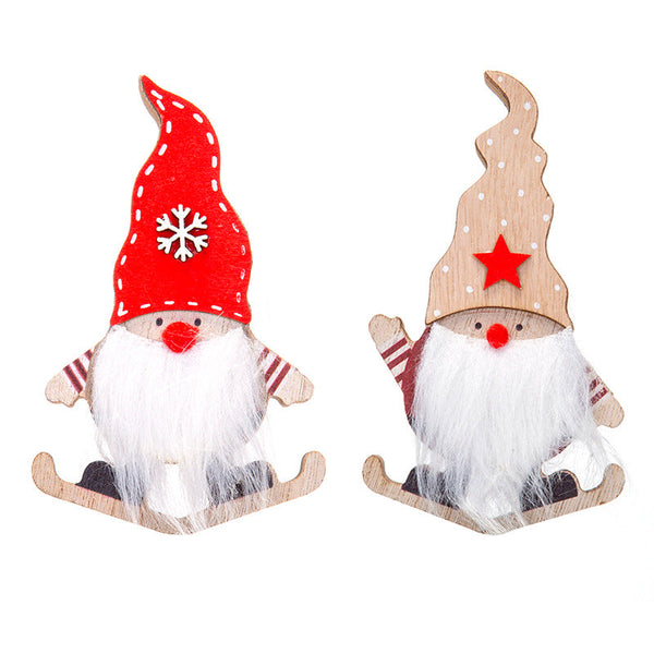 Christmas Decoration Cartoon Santa Sleigh Wooden Desk Ornament Gift Seasonal Decorations