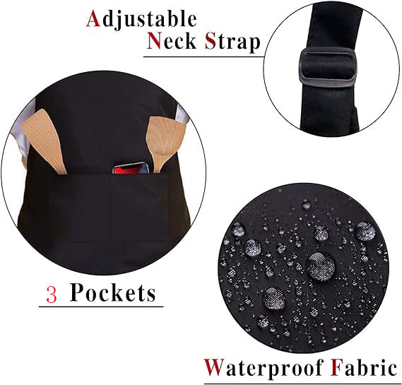 Solid Color Apron For Kitchen And Household Use Waterproof Oil Resistant Aprons