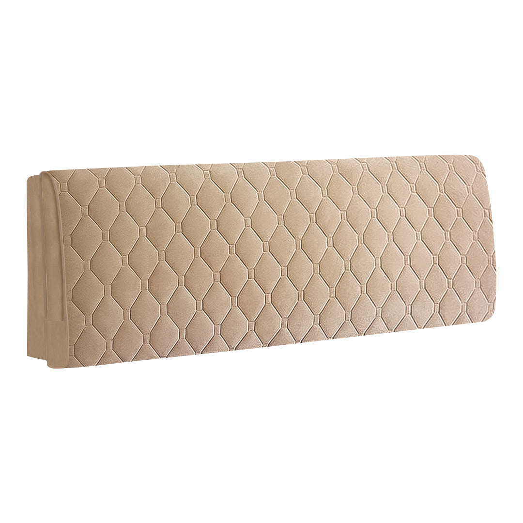 Khaki Diamond Pattern Quilted Velvet Bed Headboard Cover Headboards & Footboards