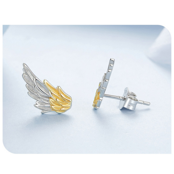 Veile Studios Yinziyun Original Personalized Electroplated Wing In 925 Pure Silver Earrings