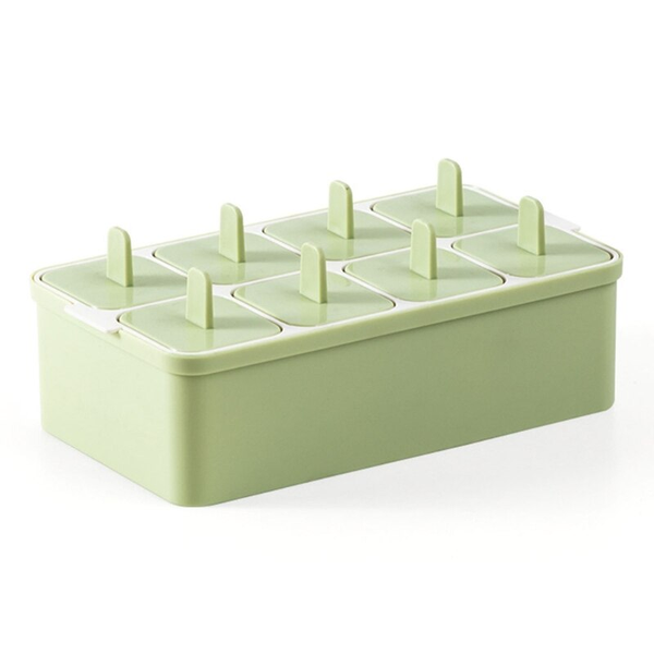 8 Grids Ice Cream Mold With Stick Thawing Box Cube Popsicle Maker