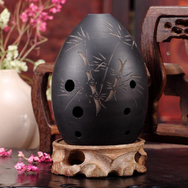 8 Holes Black Clay Xun Chinese Musical Instrument For Beginners Ocarinas