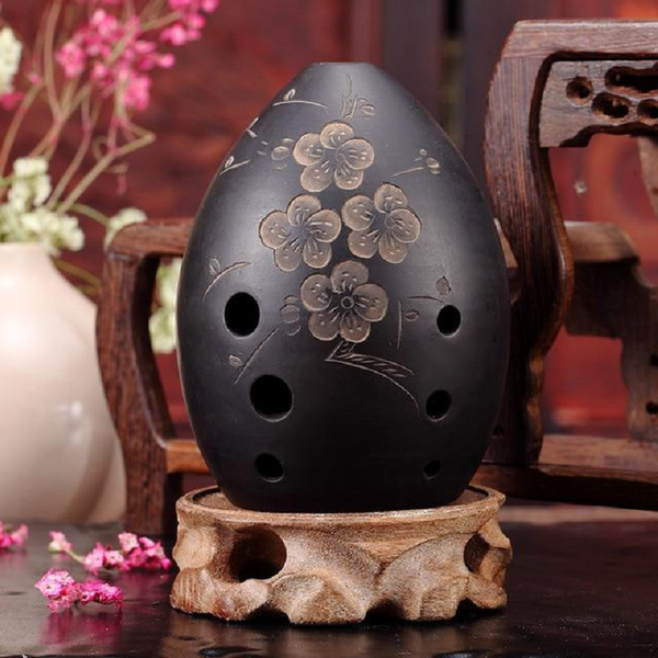 8 Holes Black Clay Xun Chinese Musical Instrument For Beginners Ocarinas