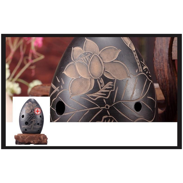 8 Holes Black Clay Xun Chinese Musical Instrument For Beginners Ocarinas