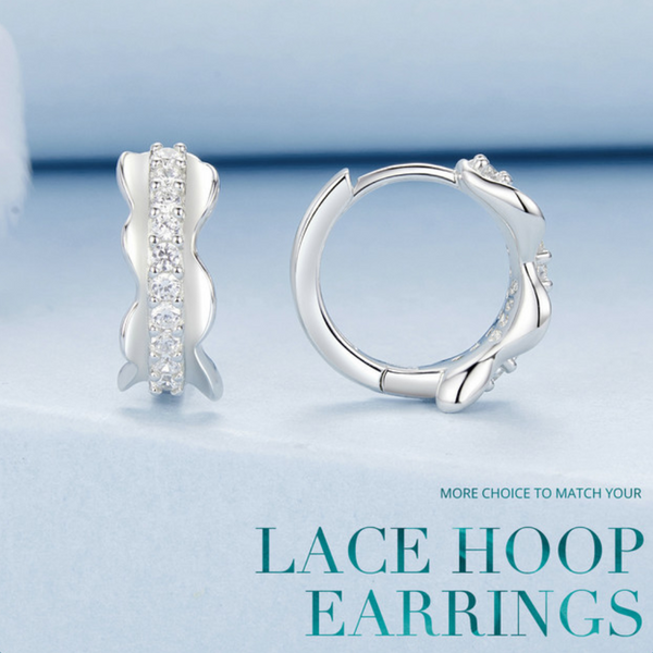 Veile Studios Silver Charm Romantic Lace Ear Buckle S925 Pure For Girls Earrings