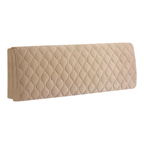 Khaki Diamond Pattern Quilted Velvet Bed Headboard Cover Headboards & Footboards