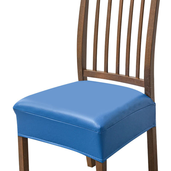 Chair Cover Blue Pu Leather Seat Slipcover For Kitchen Hotel Dining Living Room Slipcovers