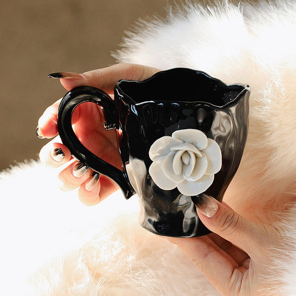 French Breakfast Milk Office Mug Ceramic Tea Tableware Underglaze Black Cup Mugs