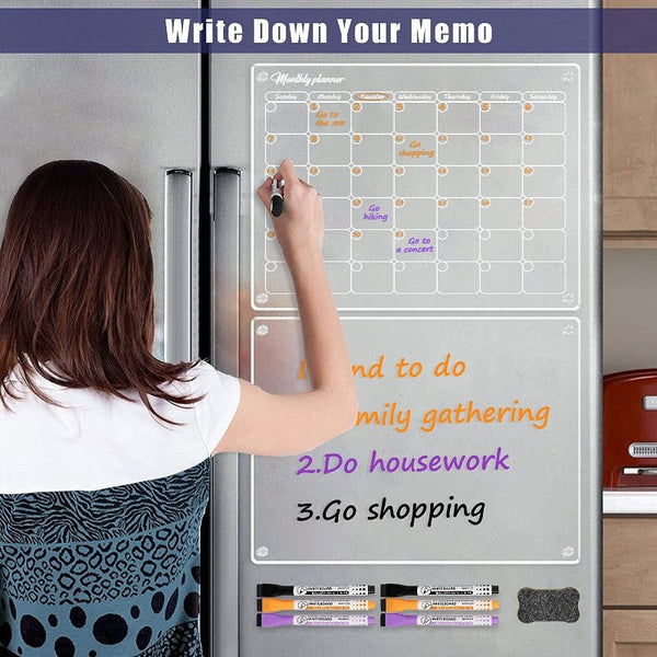 Acrylic Magnetic Dry Wipe Plate Calendar For Refrigerators Calendars (Current)