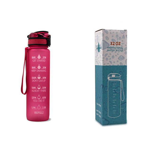 1 Litre Tritan Water Bottle With Time Marker For Sports And Fitness Activities Water Bottles