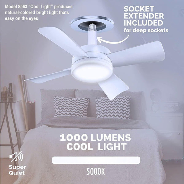 Socket Fan Light With Remote Screw Mouth Integrated Led Ceiling Fans