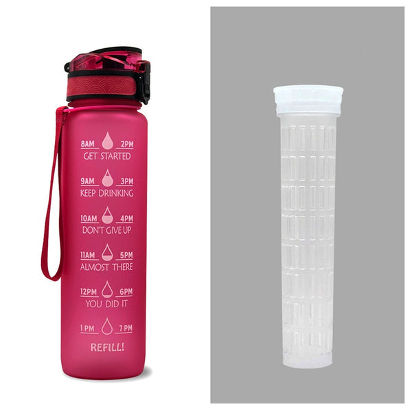 1 Litre Tritan Water Bottle With Time Marker For Sports And Fitness Activities Water Bottles