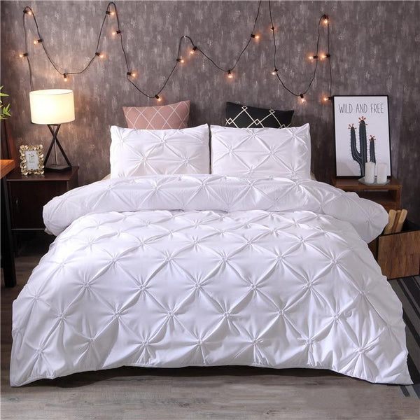 Luxury Duvet Cover Set Pinch Pleat 2 / 3Pcs Quilt Quilt Covers