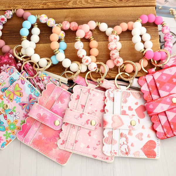 Love Polyurethane Card Holder Silica Gel Key Chain And American Printed Keyrings