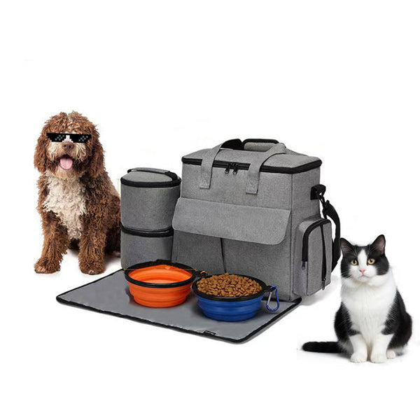Dog Travel Bag Kit Pet Backpack Large Capacity Outdoor Storage Pet Transport