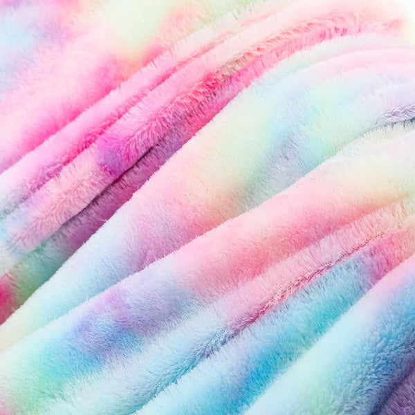Rainbow Plush Super Soft Blanket Colorful Bedding Sofa Cover