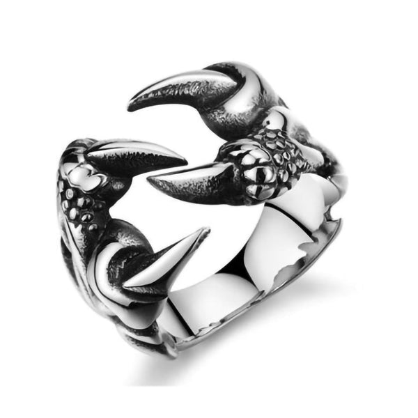 Mens Domineering Open Dragon Claw Ring Punk Chrome Jewelry Titanium Steel Rings