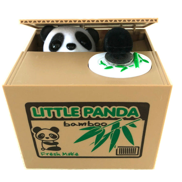 Automated Plastic Coin Bank In Panda/Cat Shape Electronic Deposit Savings For Kids Great Gift Money Boxes