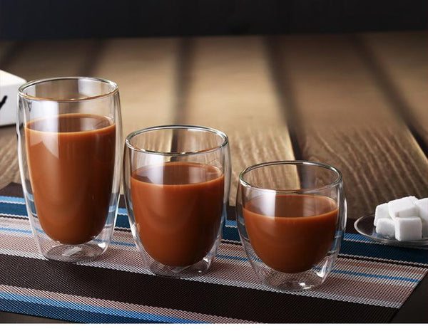 Heat Resistant Double Glass Coffee Cups Glassware & Drinkware