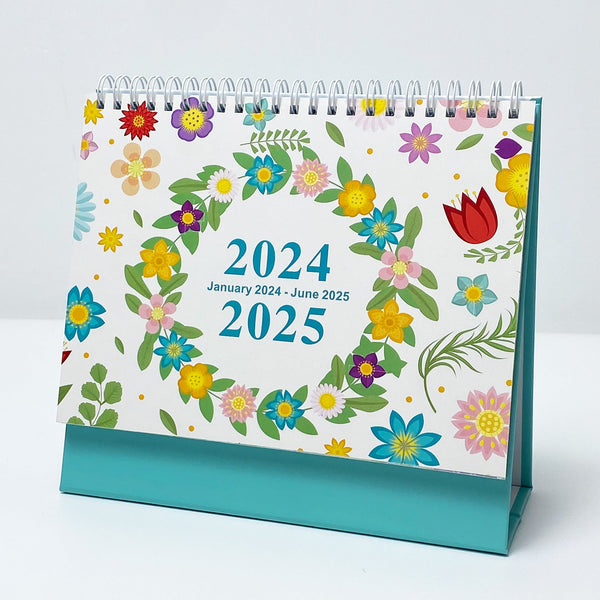 2024 English Creative Simple Desk Calendar Spring Flowers Calendars (Current)