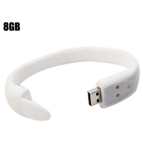8Gb Usb 2.0 Flash Drive Bracelet Style White